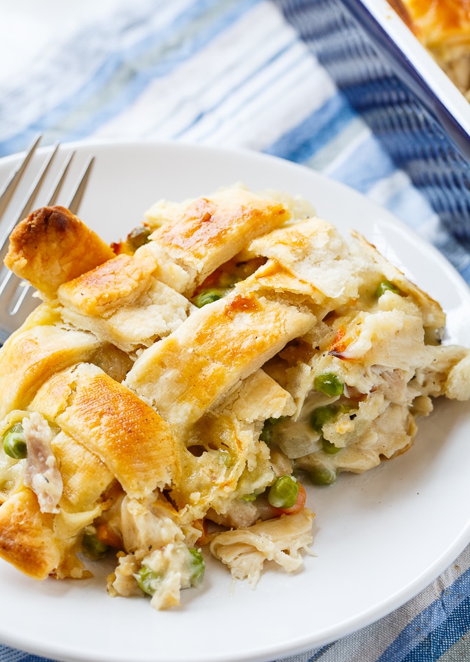 Chicken Pot Pie with Lattice Top - Spicy Southern Kitchen