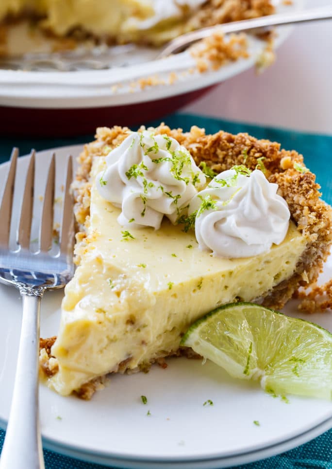 Sweet and tart lime pie with a Coconut Macadamia Nut Crust