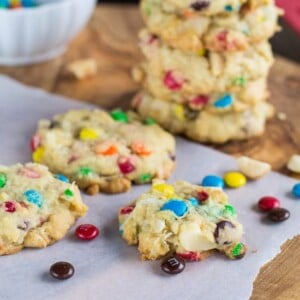 M&M, Coconut, and Macadamia Cookies