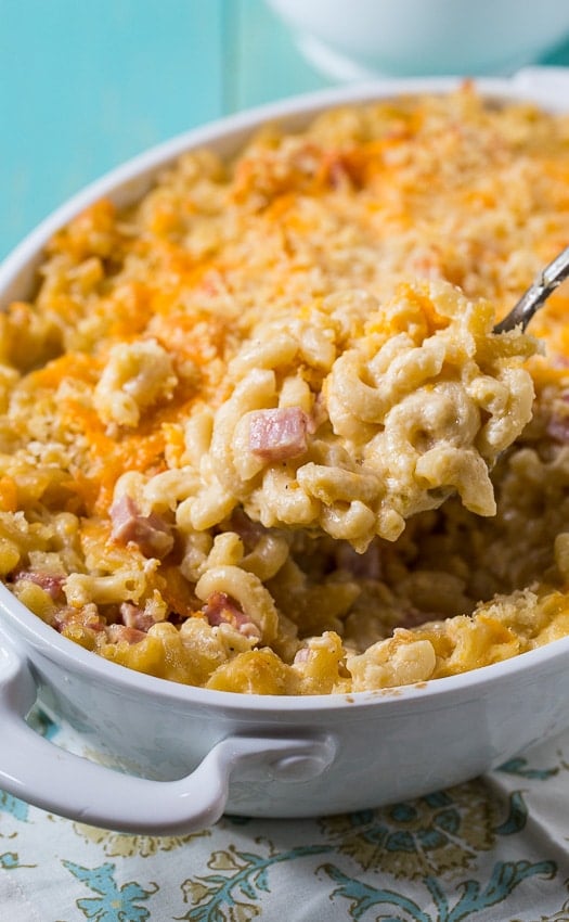 Creamy baked Mac and Cheese with Ham