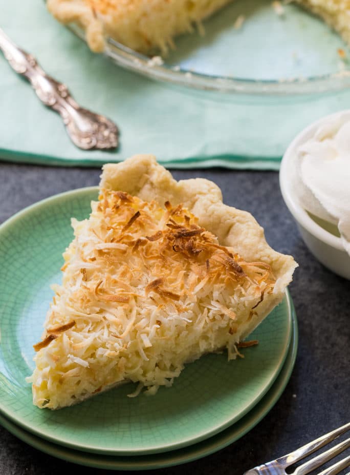 Coconut Macaroon Pie is super sweet with tons of coconut.