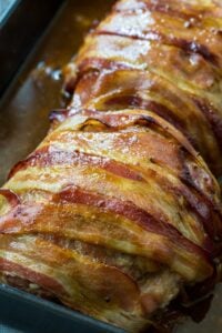 Bacon Wrapped Maple Glazed Pork Loin