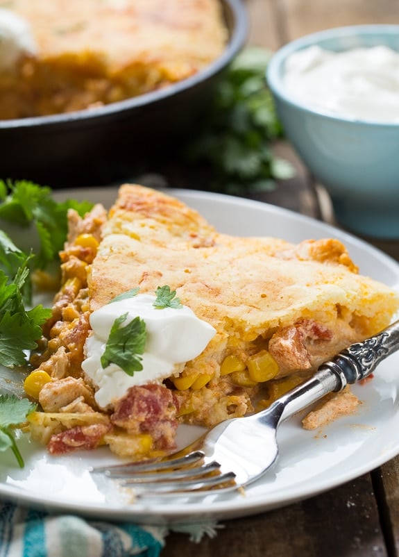 Mexican Chicken Cornbread Casserole - Spicy Southern Kitchen