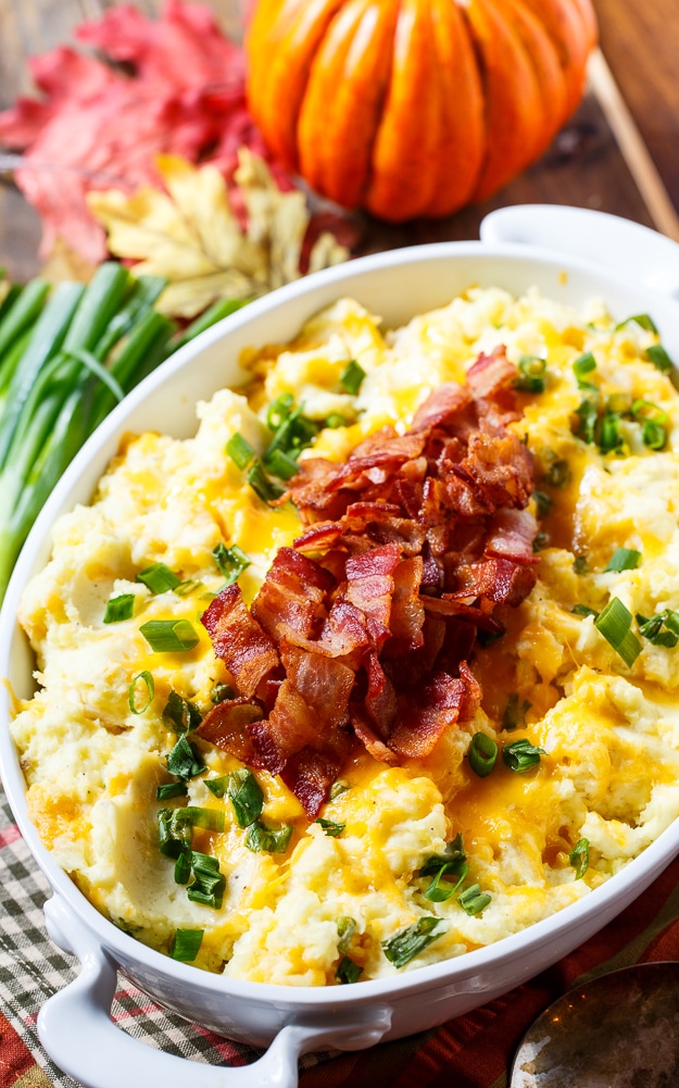 Loaded Mashed Potato Casserole @challengebutter #PinARecipeFeedAChild