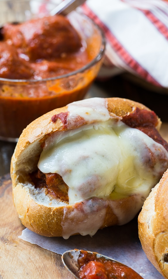 Easy meatballs made in the crock pot. Make delicious meatball subs.