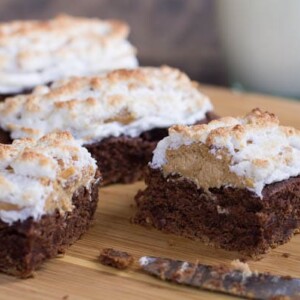 Chocolate Peanut Butter Meringue Bars