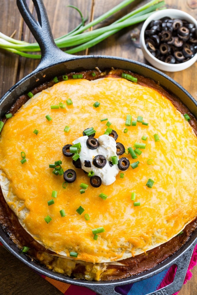 One Pot Chicken Tortilla Pie - Spicy Southern Kitchen