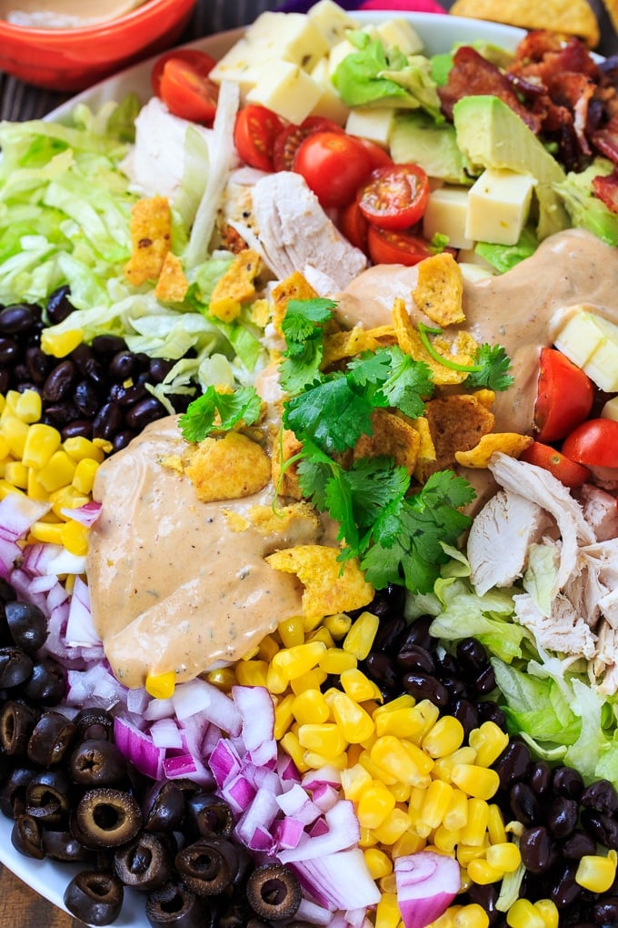 Tex-Mex Cobb Salad with BBQ Ranch Dressing