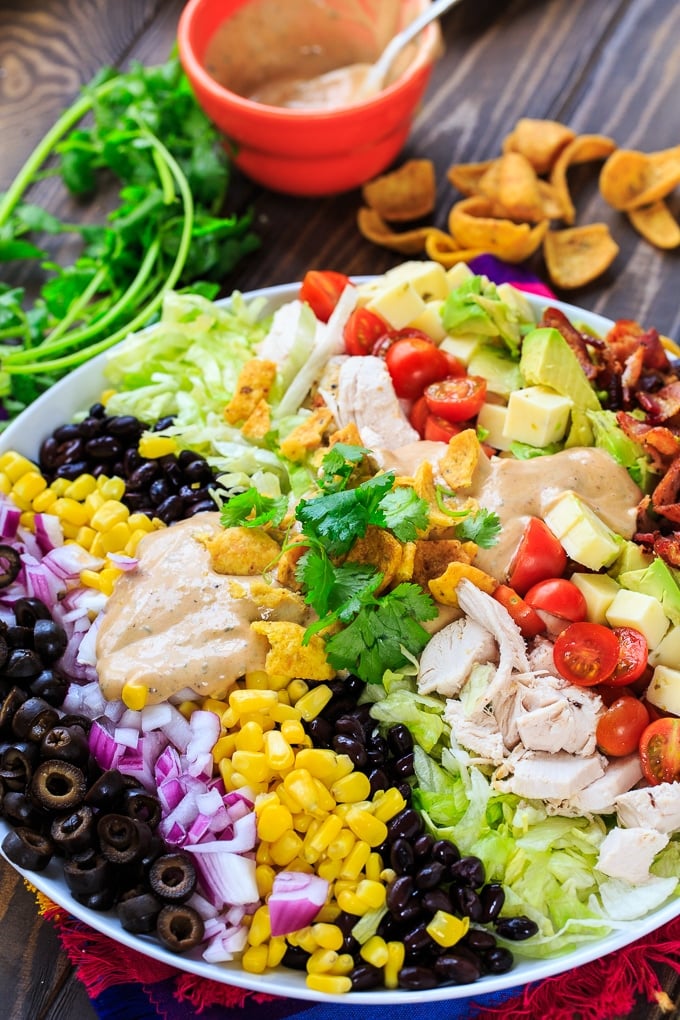 Tex-Mex Cobb Salad with BBQ Ranch Dressing