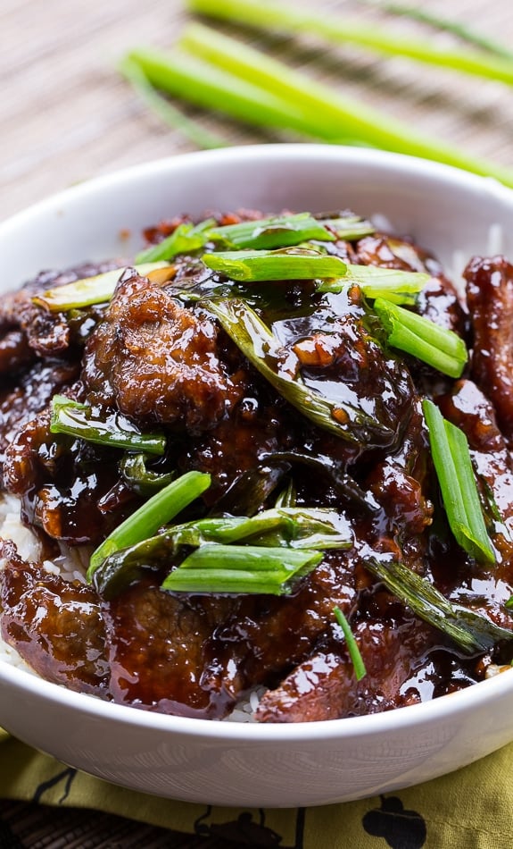 Mongolian Beef (PF Changs copycat). So easy to make and tastes even better than homemade!