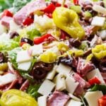 Muffaletta Salad with lots of meat, cheese, and olives