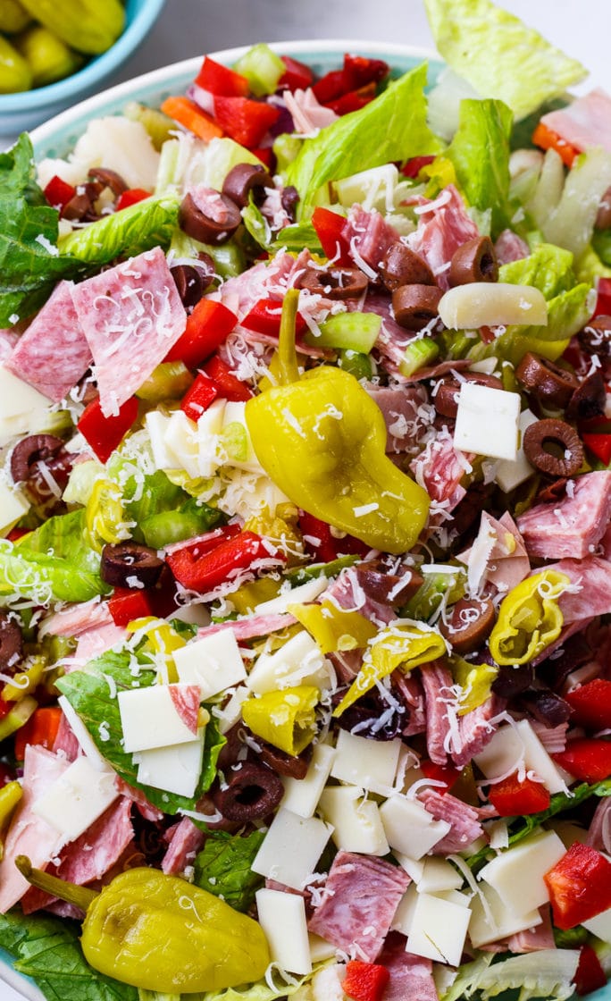 Muffaletta Salad with lots of meat, cheese, and olives.