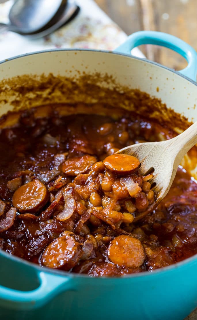 Baked Beans with Smoked Sausage - Spicy Southern Kitchen