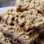 Oatmeal Carmelitas - chocolate chips and caramel sauce sandwiched between layers of oatmeal cookie dough.