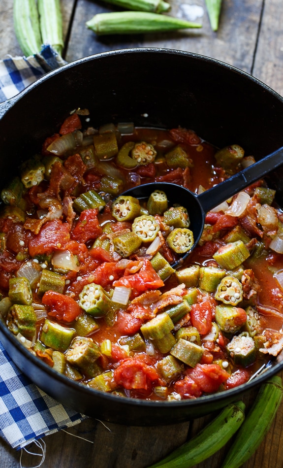 Stewed Okra and Tomatoes- a southern favorite!