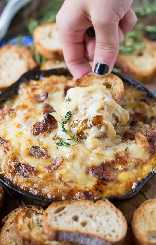 Caramelized Onion Dip with Bacon and Gruyere