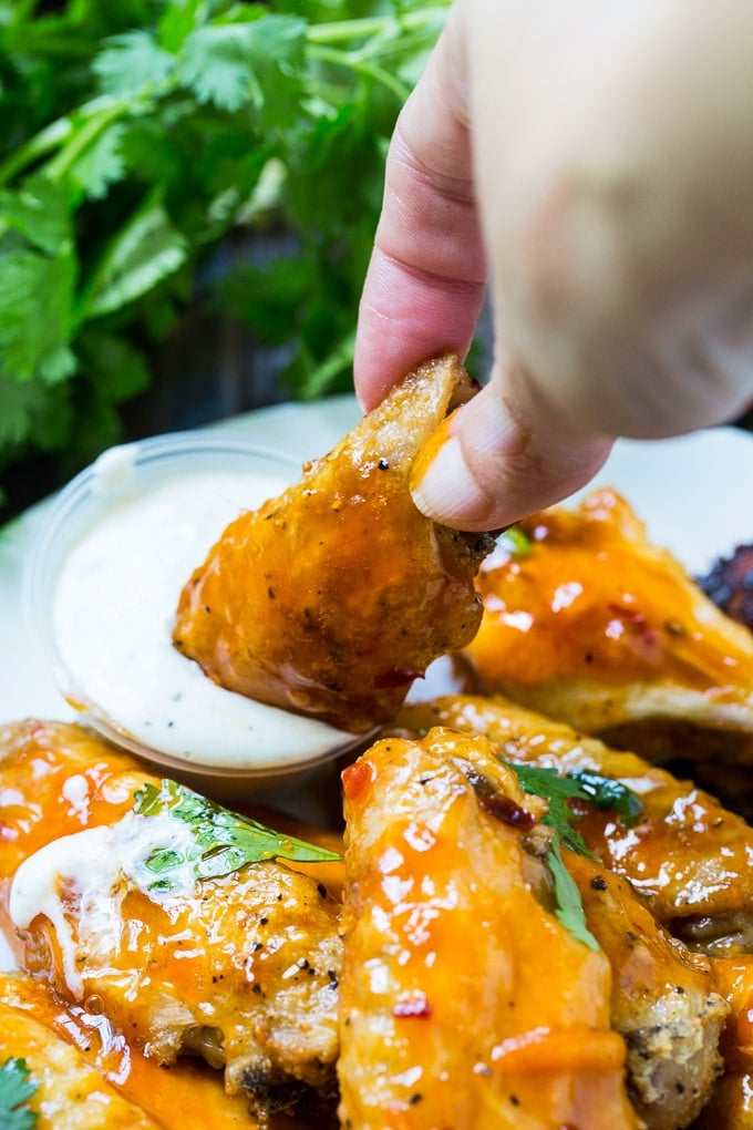 Baked Orange Soda Hot Wings are sweet and spicy.