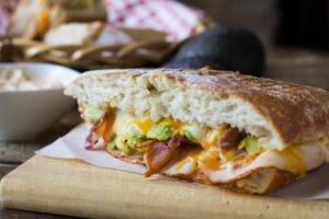Chipotle Chicken Paniniwith avocado and bacon