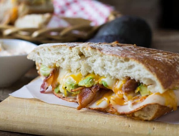 Chipotle Chicken Paniniwith avocado and bacon