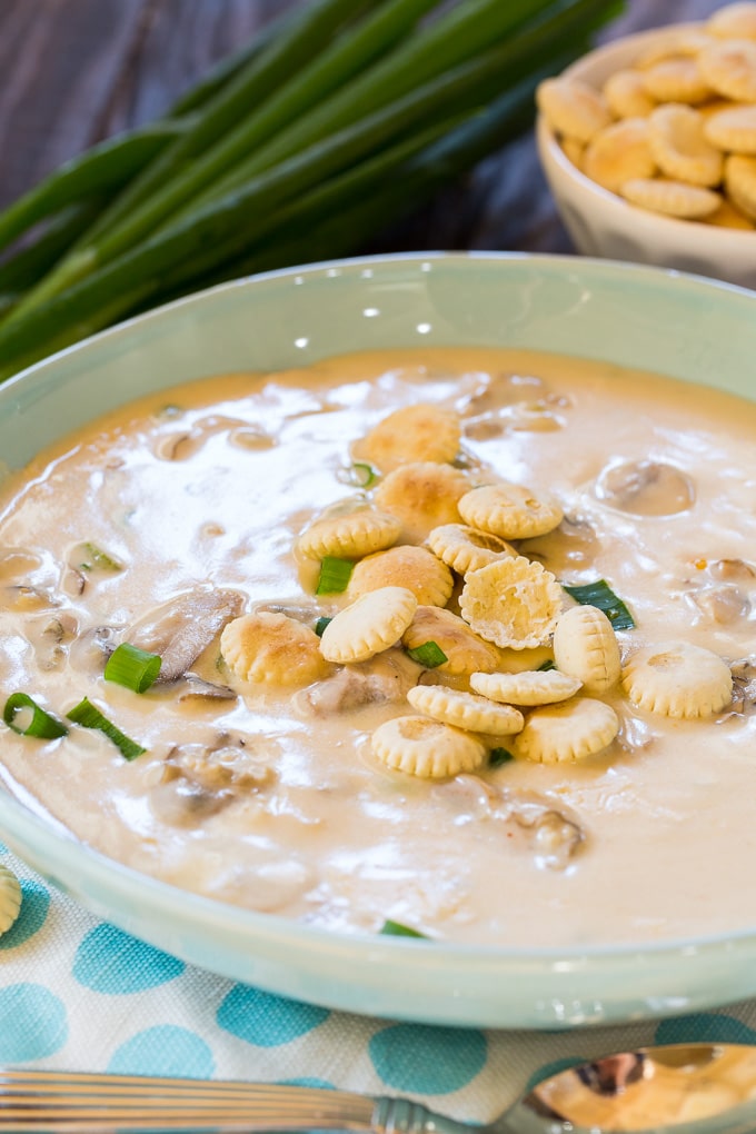 Homemade Oyster Stew with Mushrooms