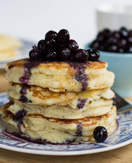 Buttermilk Pancakes with Blueberry Compote