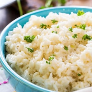 Creamy Parmesan Rice with lots of cheese and garlic flavor.