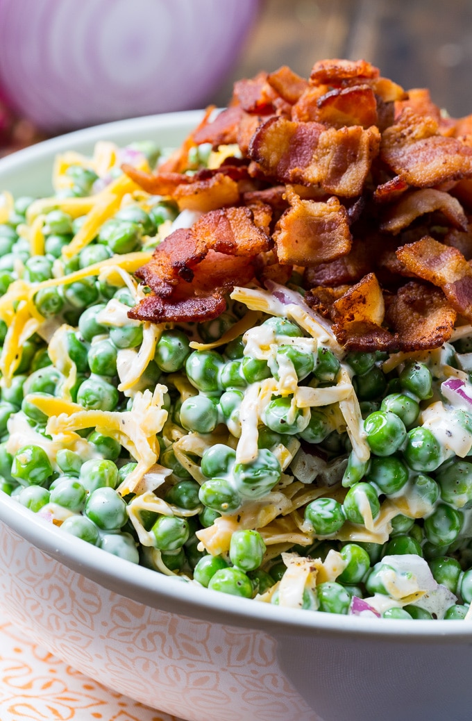 Creamy Pea Salad with bacon