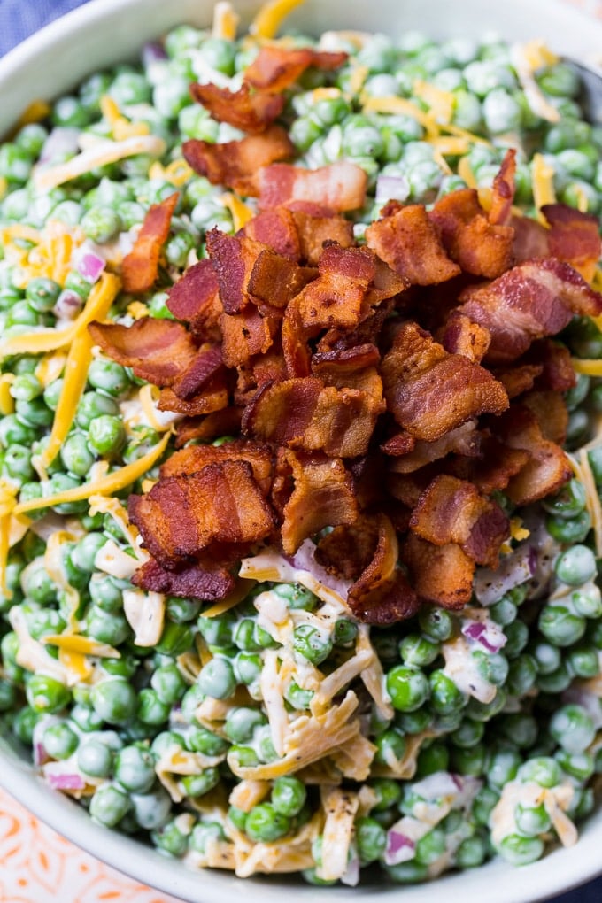 Creamy Pea Salad with bacon