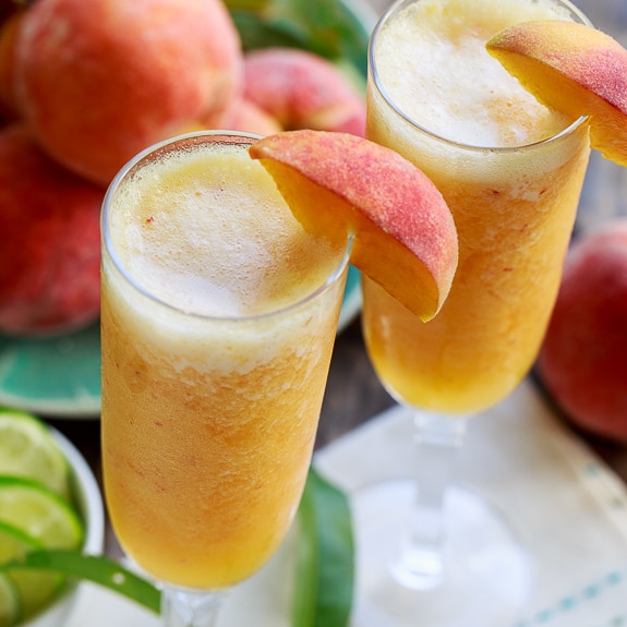 Frozen Peach Bellini Mocktail Spicy Southern Kitchen 