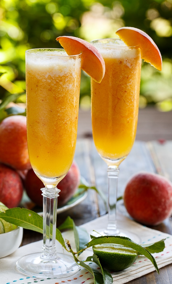 Frozen Peach Bellini Mocktail Spicy Southern Kitchen 7658