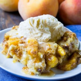 Cinnamon Peach Bread Pudding