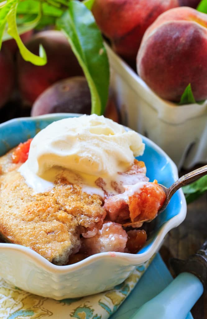 Easy Southern Peach Cobbler Spicy Southern Kitchen   Peach Cobbler 36 666x1024 