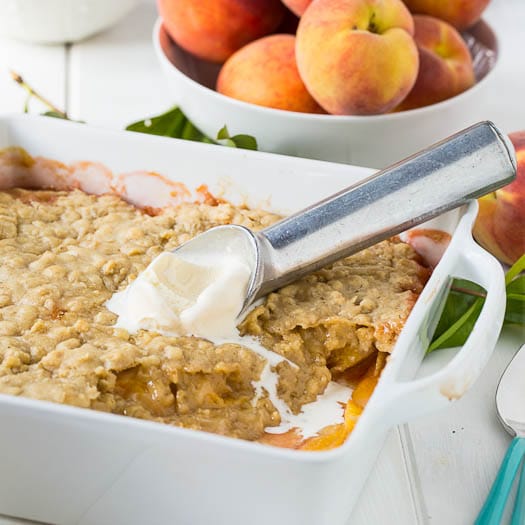 Oatmeal Cookie Peach Cobbler