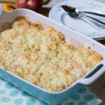 Peach Cobbler with White Cheddar Crust