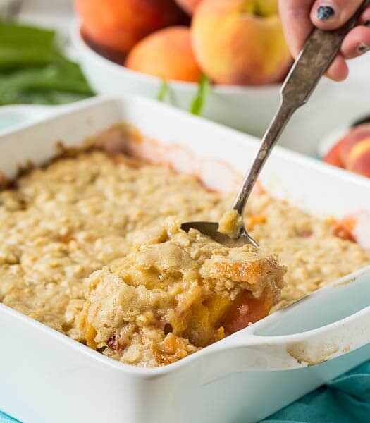 Oatmeal Cookie Peach Cobbler