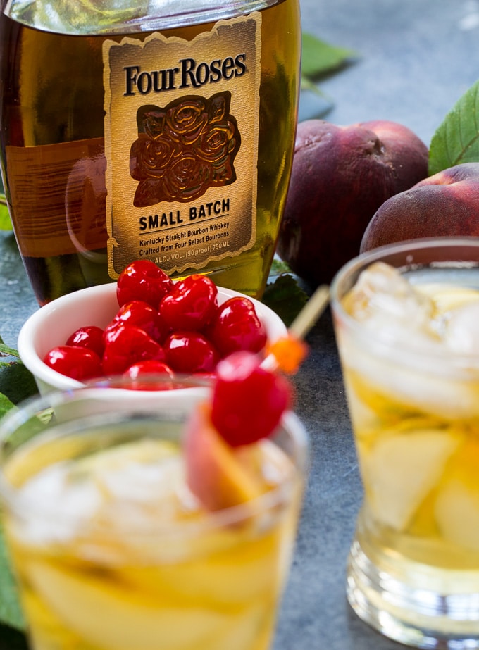 Peach Old-Fashioned with Four Roses Bourbon