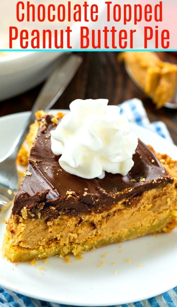 Chocolate Topped Peanut Butter Pie with Sugar Cookie Crust