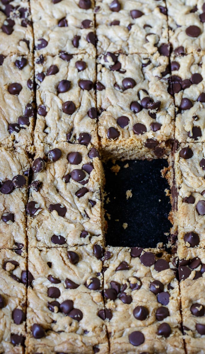 Peanut Butter Bars with Chocolate Chips