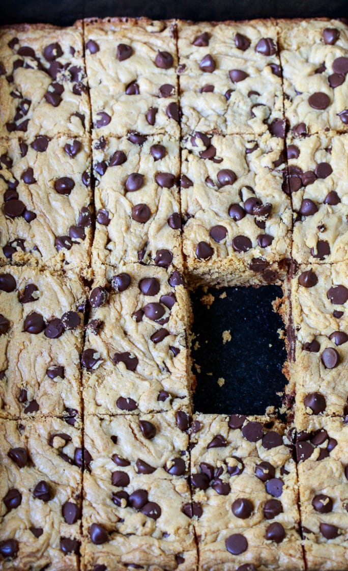 Peanut Butter Bars with Chocolate Chips