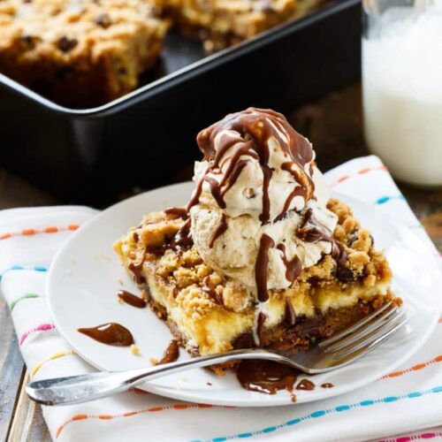 Cream Cheese Stuffed Peanut Butter Chocolate Chip Cookie Bars Spicy