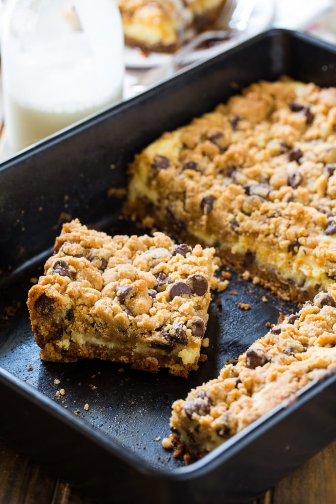 Cream Cheese Stuffed Peanut Butter Chocolate Chip Cookie Bars