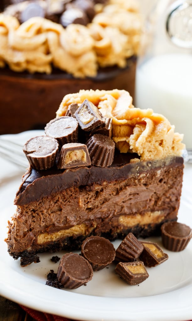 Chocolate Peanut Butter Cup Cheesecake - Spicy Southern Kitchen