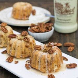 Pecan-Toffee Cake with Praline Creme Anglaise