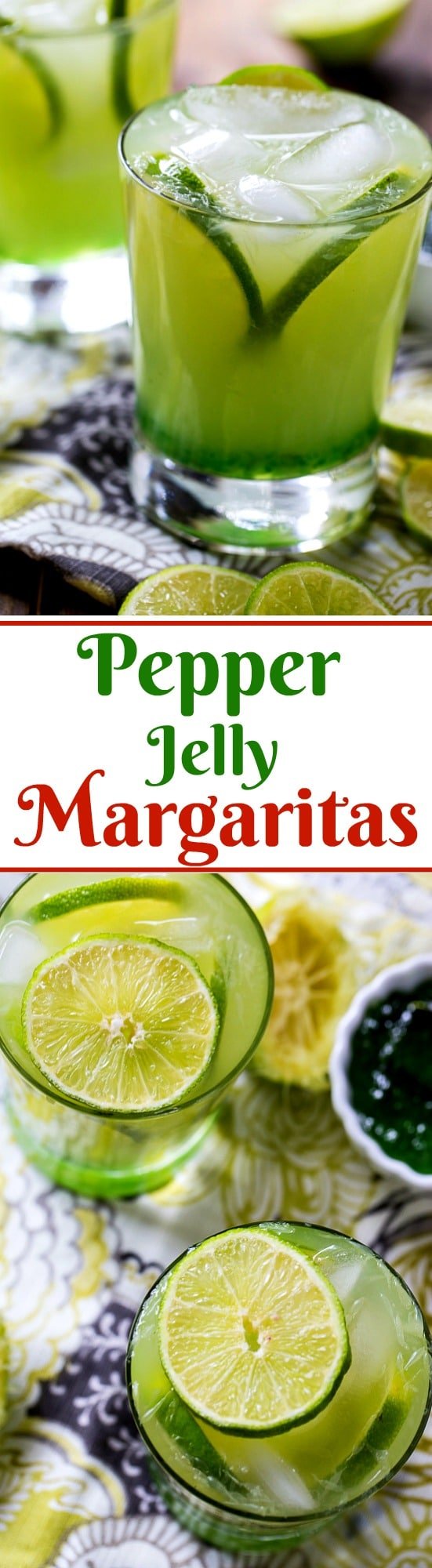 Green Pepper Jelly Margarita- The sweet and tangy pepper jelly turns it into a sweet heat treat. 