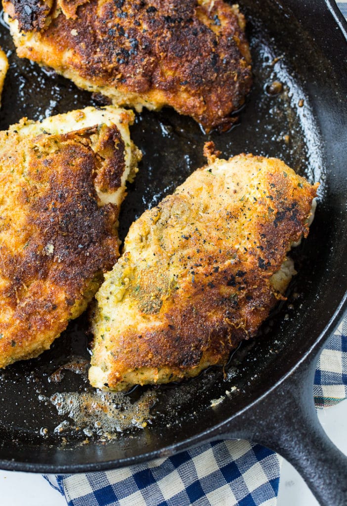 Pesto Pan-Fried Chicken - Spicy Southern Kitchen