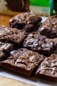 Easy Thin Mints Brownies made from Pillsbury baking mix.