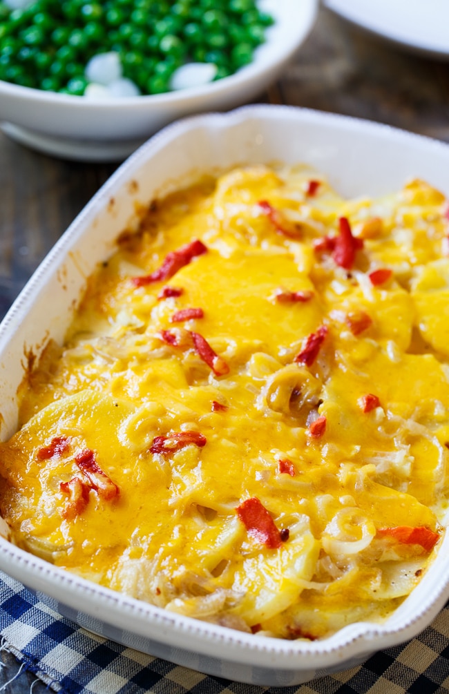 Pimento Cheese Potato Gratin- scalloped potatoes southern-style.