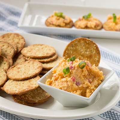 pimiento cheese with crackers