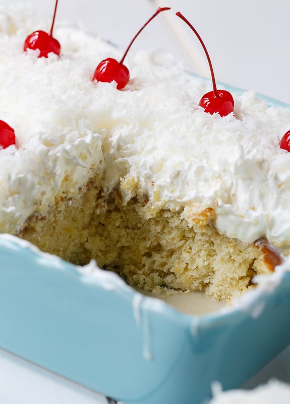 Pina Colada Poke Cake