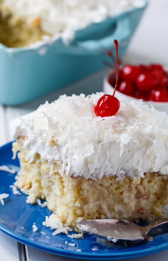 Pina Colada Poke Cake